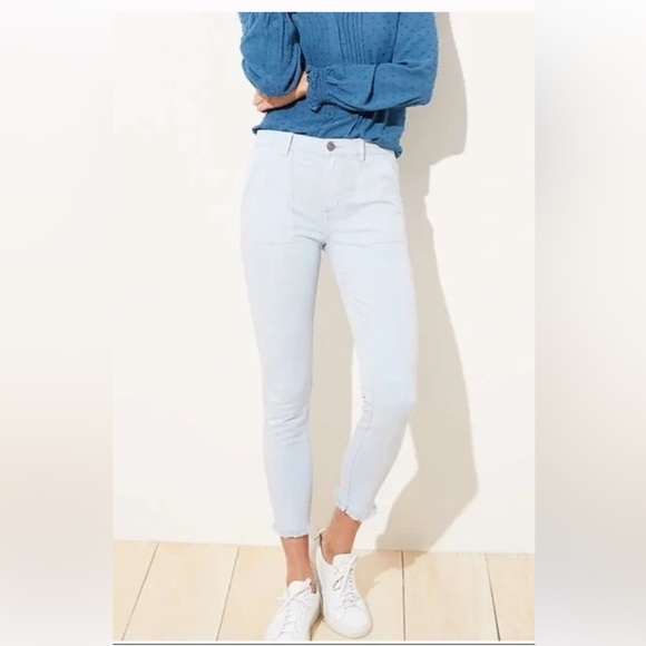 LOFT Pants - NWT Loft light blue curvy utility skinny crop stretch denim size 10